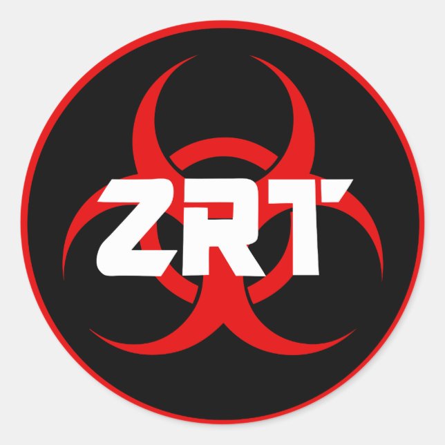 Redonda Pegatina del equipo de respuesta zombie (Anverso)