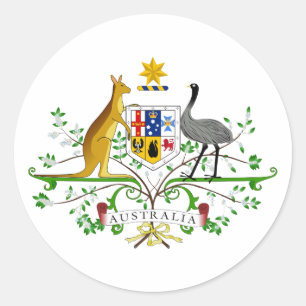 Redonda Pegatina del Escudo de Armas de Australia