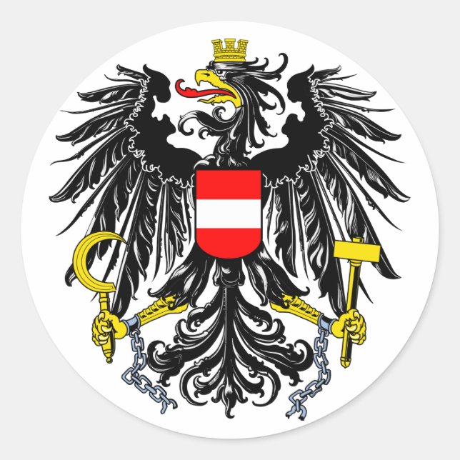 Redonda Pegatina del Escudo de Armas de Austria (Anverso)