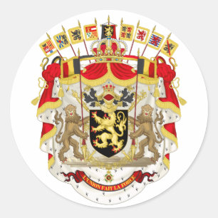 Redonda Pegatina del Escudo de Armas de Bélgica