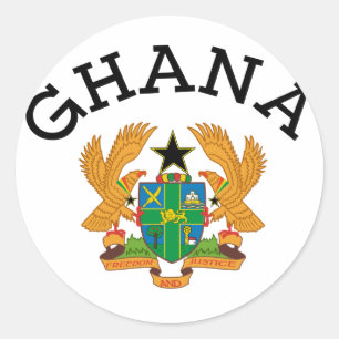 Redonda Pegatina del Escudo de Armas de Ghana