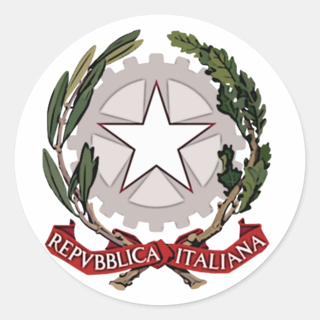 Redonda Pegatina del Escudo de Armas de Italia (Anverso)