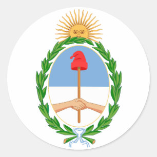 Redonda Pegatina del Escudo de Armas de la Argentina