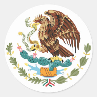 Redonda Pegatina del Escudo de Armas de la Bandera de Méxi