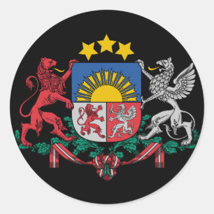 Redonda Pegatina del escudo de armas de Letonia
