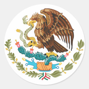 Redonda Pegatina del Escudo de Armas de México