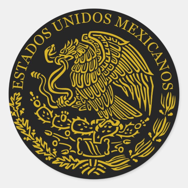 Redonda Pegatina del Escudo de Armas de México (Anverso)