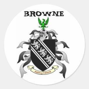 Redonda Pegatina del escudo de Browne