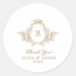Redonda Pegatina del Escudo de Monograma Personalizado de