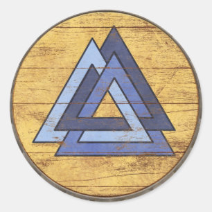 Redonda Pegatina del escudo de Viking - Valknut