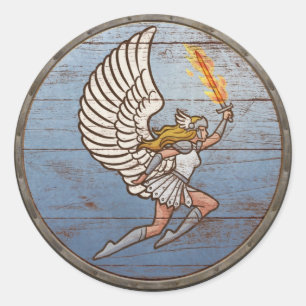 Redonda Pegatina del escudo de Viking - Valkyrie