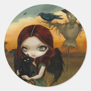 Redonda Pegatina "del espantapájaros"