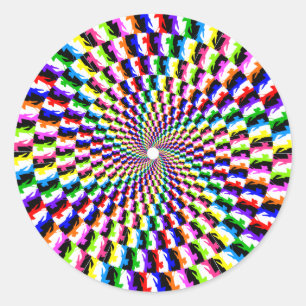 Redonda Pegatina del espiral del arco iris KC-135