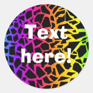 Redonda Pegatina del estampado de animales del arco iris