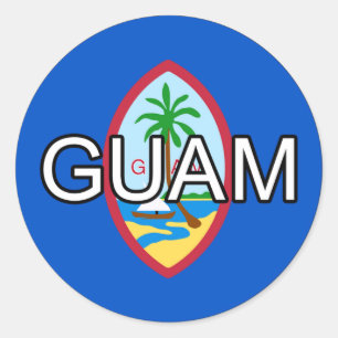 Redonda Pegatina del euro de Guam