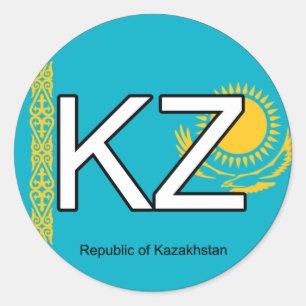 Redonda Pegatina del euro de Kazakshstan