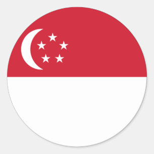 Redonda Pegatina del euro de Singapur