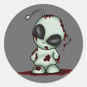 Redonda Pegatina del extranjero del zombi