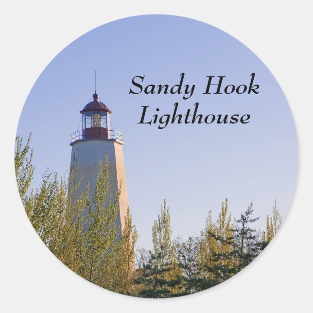 Redonda Pegatina del faro Sandy Hook III (Anverso)