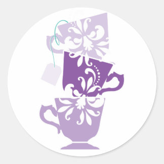 Redonda Pegatina del Favor de la Ducha Bridal - Té