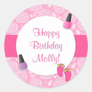 Redonda Pegatina del favor de la fiesta de cumpleaños del