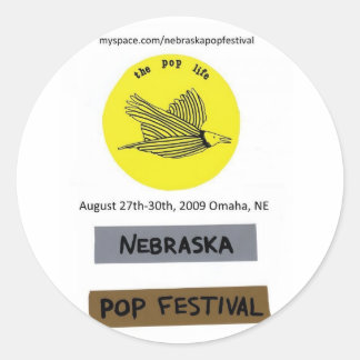 Redonda Pegatina del Festival Pop de Nebraska