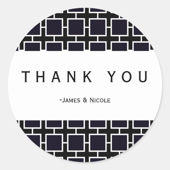 Redonda Pegatina del Fiesta de Moda geométrica de la plaza (Anverso)