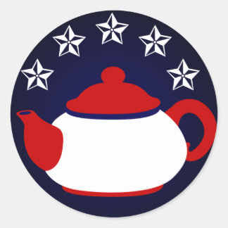 Redonda Pegatina del Fiesta del té
