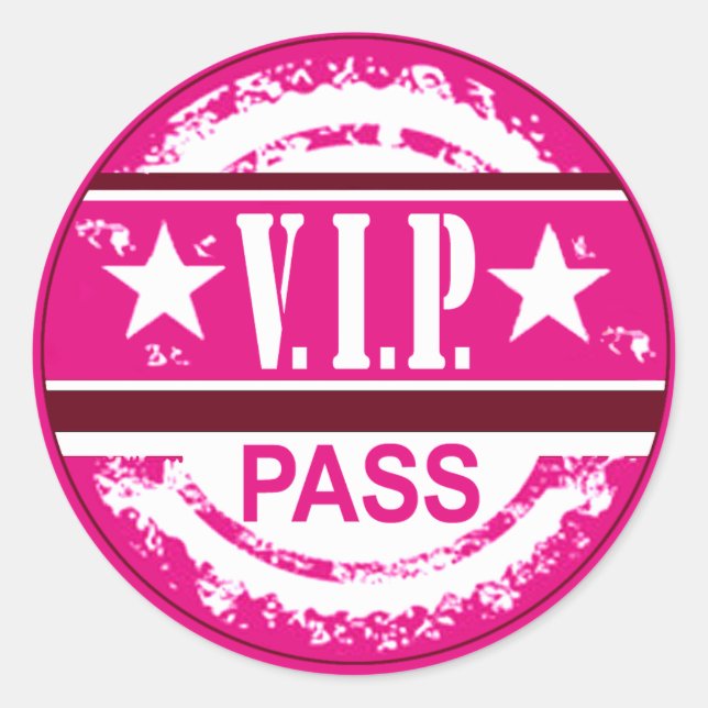Redonda PEGATINA del Fiesta VIP Pass (orquídea) (Anverso)