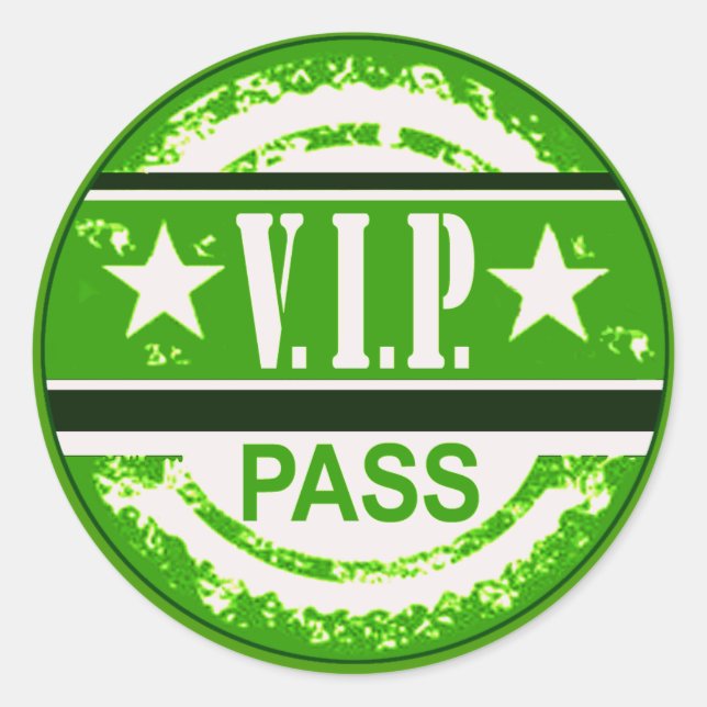 Redonda PEGATINA del Fiesta VIP Pass (verde) (Anverso)