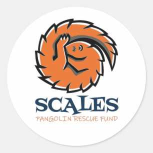 Redonda Pegatina del Fondo de Rescate Pangolin