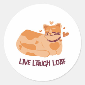 Redonda Pegatina del gato de Laugh Loaf en vivo
