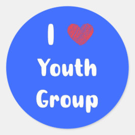 Redonda Pegatina del Grupo Juvenil I Heart