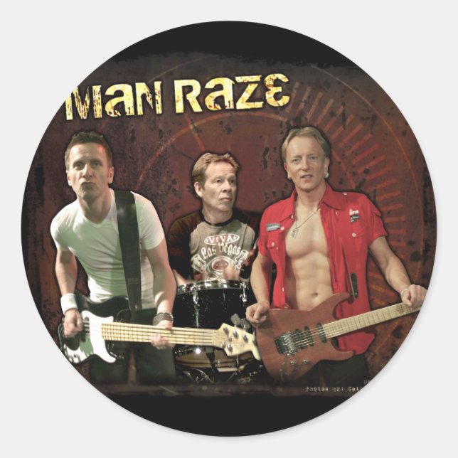 Redonda Pegatina del grupo Man Raze (Anverso)
