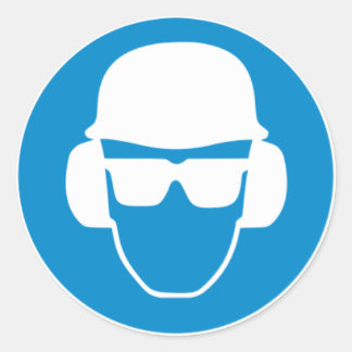 Redonda Pegatina del hombre de seguridad