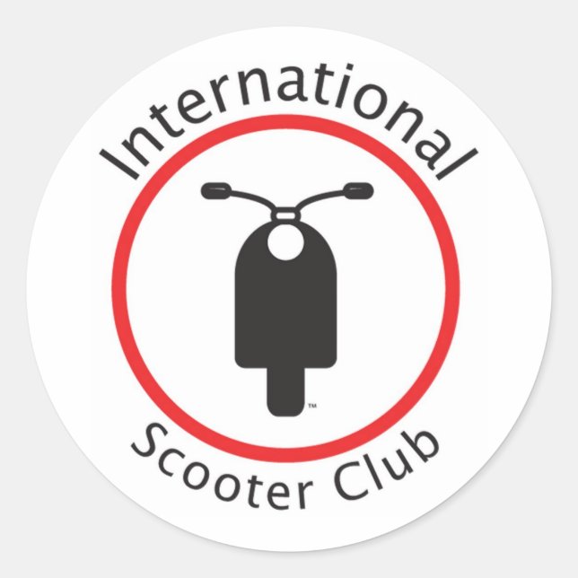 Redonda Pegatina del International Scooter Club (Anverso)