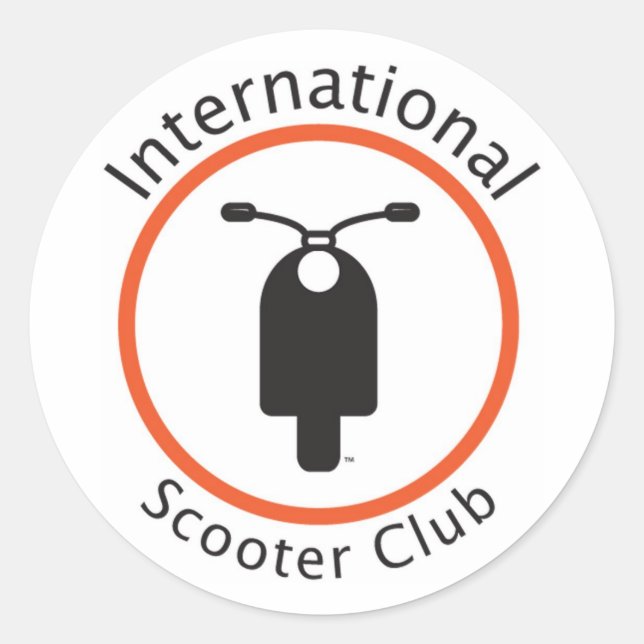Redonda Pegatina del International Scooter Club (Anverso)