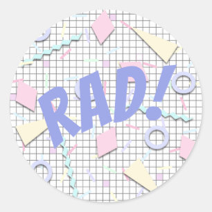 Redonda pegatina del lema 'Rad' de los años 80