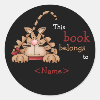 Redonda Pegatina del libro de gatos Kitty