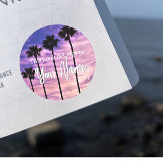 Redonda Pegatina del libro de Personalizables de árbol de 