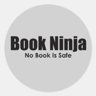 Redonda Pegatina del Libro Ninja