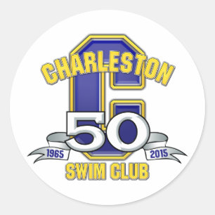 Redonda pegatina del logo de 50 años