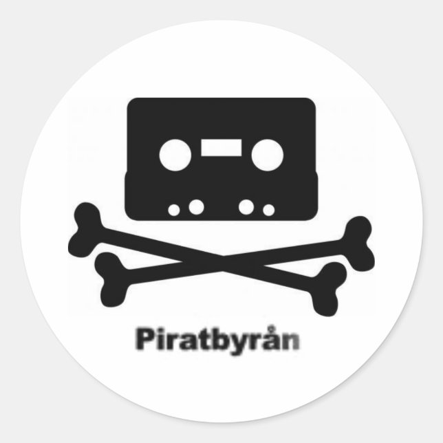 Redonda pegatina del logo de piratbyran (Anverso)
