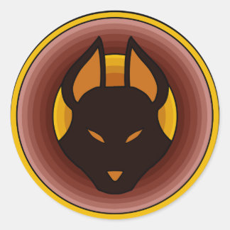 Redonda Pegatina del logo de Wepwawet del Antiguo Egipto