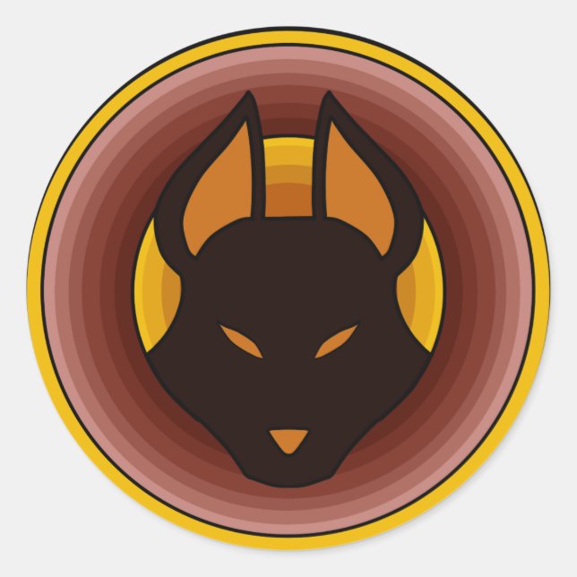 Redonda Pegatina del logo de Wepwawet del Antiguo Egipto (Anverso)