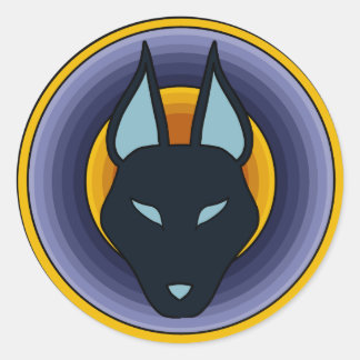 Redonda Pegatina del Logo del Dios Anubis del Antiguo Egip