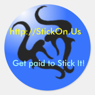 Redonda Pegatina del logotipo azul