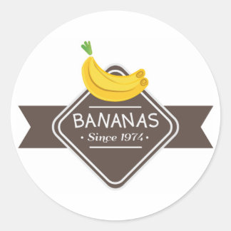 Redonda PEGATINA del logotipo de BANANAS