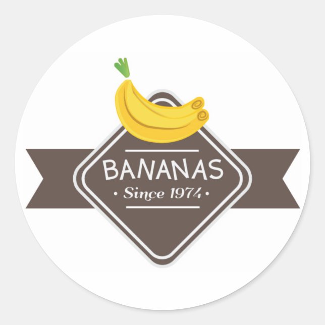 Redonda PEGATINA del logotipo de BANANAS (Anverso)