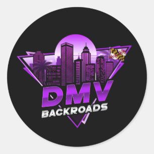 Redonda Pegatina del logotipo de DMV Backroads